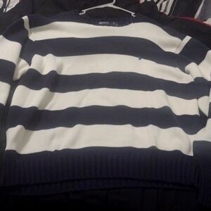 Men's Polo Ralph Lauren Crew neck Navy Blue and White Sweater Size XL